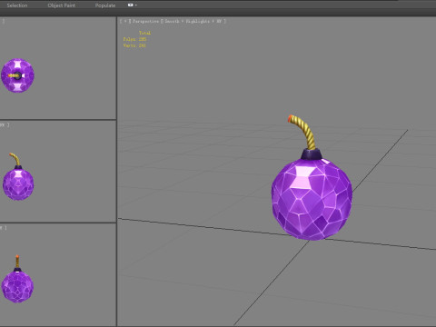 Amethyst Diamond Bomb - plastic grenade 3D Model