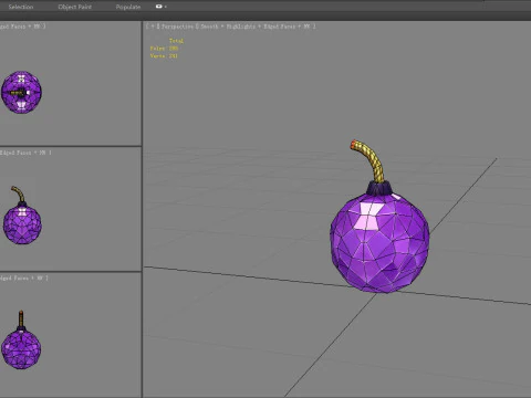 Amethyst Diamond Bomb - plastic grenade 3D Model
