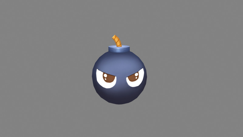 Cartoon black bomb character 3D Model .c4d .max .obj .3ds .fbx .stl .blend 