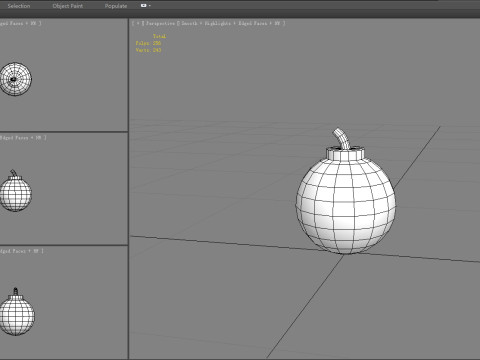Cartoon black bomb character 3D Model