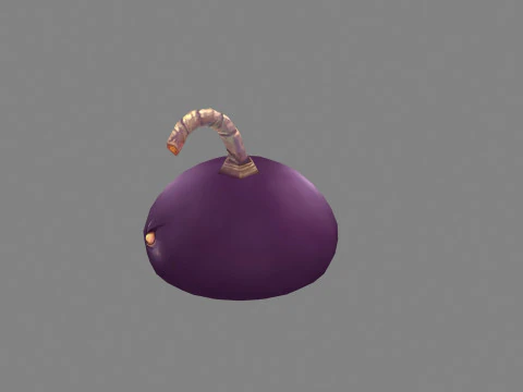 Cartoon purple bomb character 3D Model
