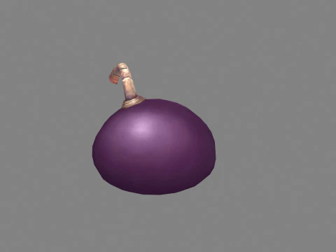 Cartoon purple bomb character 3D Model