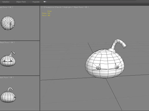Cartoon purple bomb character 3D Model