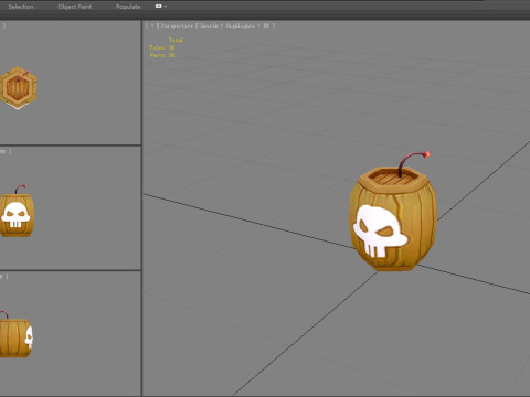 Cartoon gunpowder keg - explosive barrel 3D Model