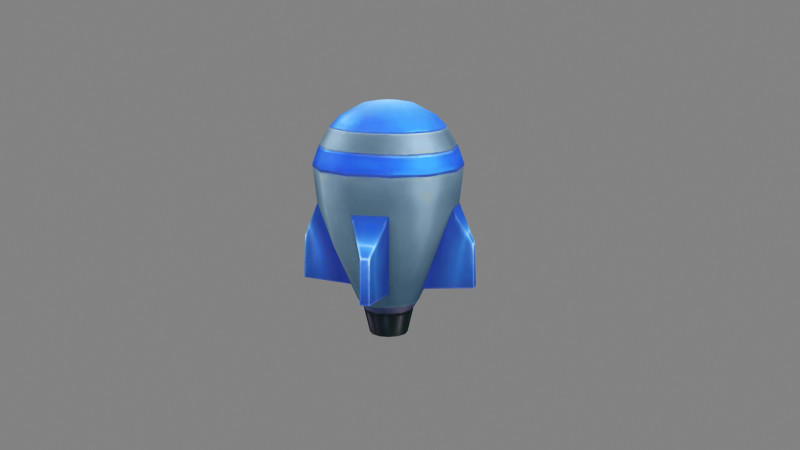 Cartoon blue rocket missile 3D Model .c4d .max .obj .3ds .fbx .stl .blend 
