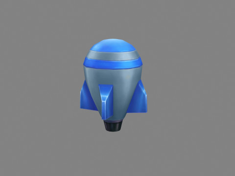 Cartoon blue rocket missile Modelo 3D