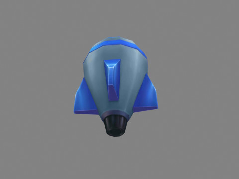 Cartoon blue rocket missile 3D Model