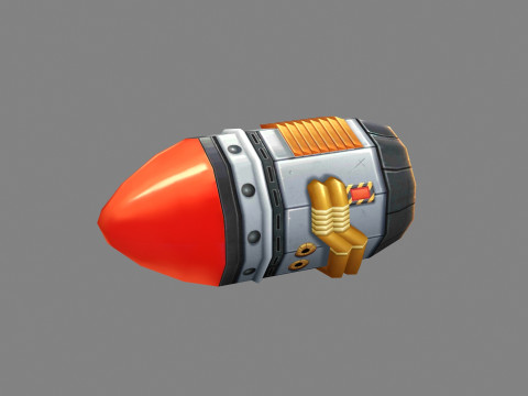 Cartoon missile rocket launcher Modelo 3D
