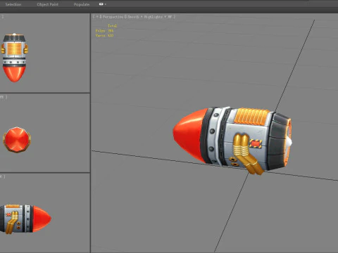 Cartoon missile rocket launcher 3D Model