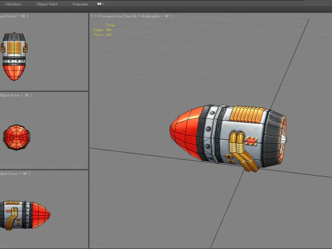 Cartoon missile rocket launcher 3D Model