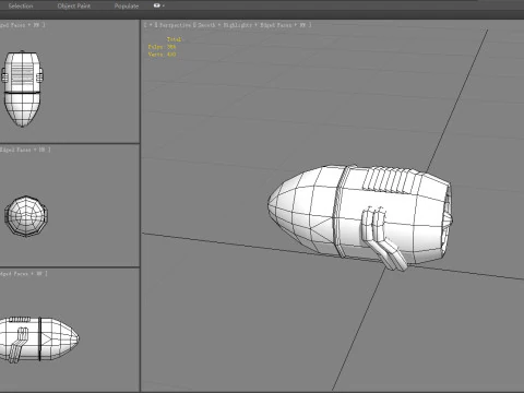 Cartoon missile rocket launcher 3D Model