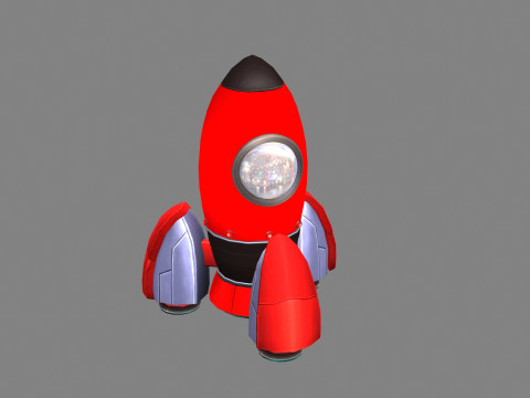 Cartoon red rocket Modelo 3D