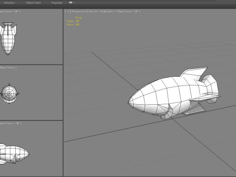 Cartoon red rocket character 3D Model