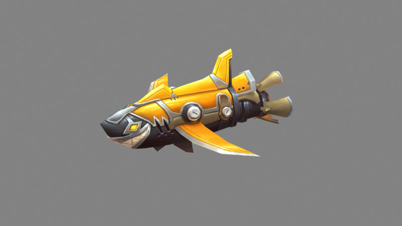 Cartoon shark rocket character 3D Model .c4d .max .obj .3ds .fbx .stl .blend 