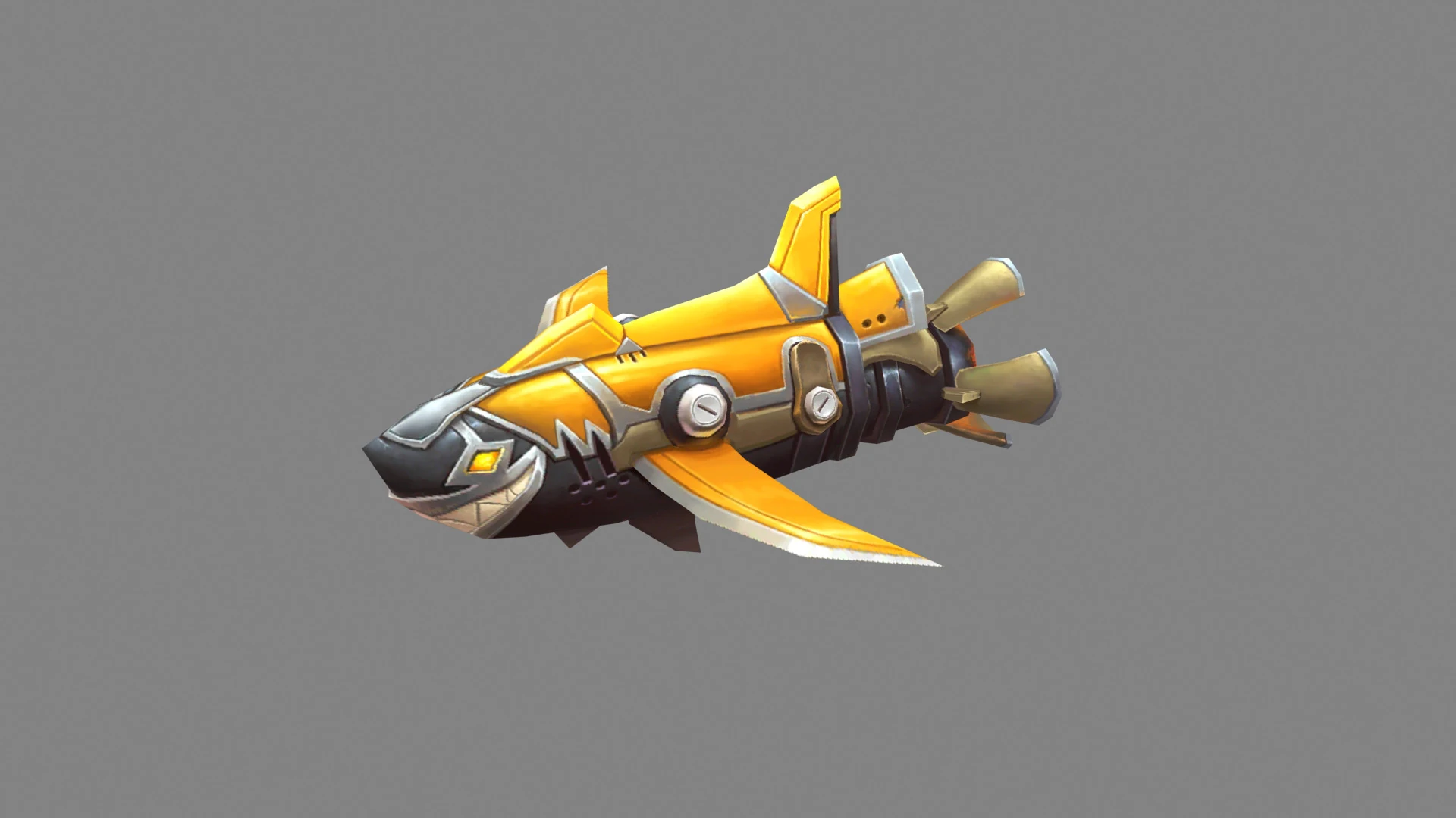 Cartoon shark rocket character 3D Model .c4d .max .obj .3ds .fbx .stl .blend 