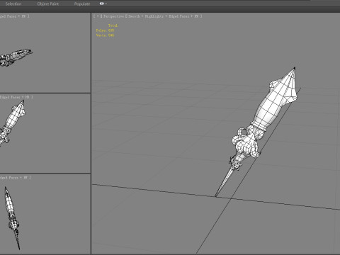 Cartoon pink squid sword 3D Model