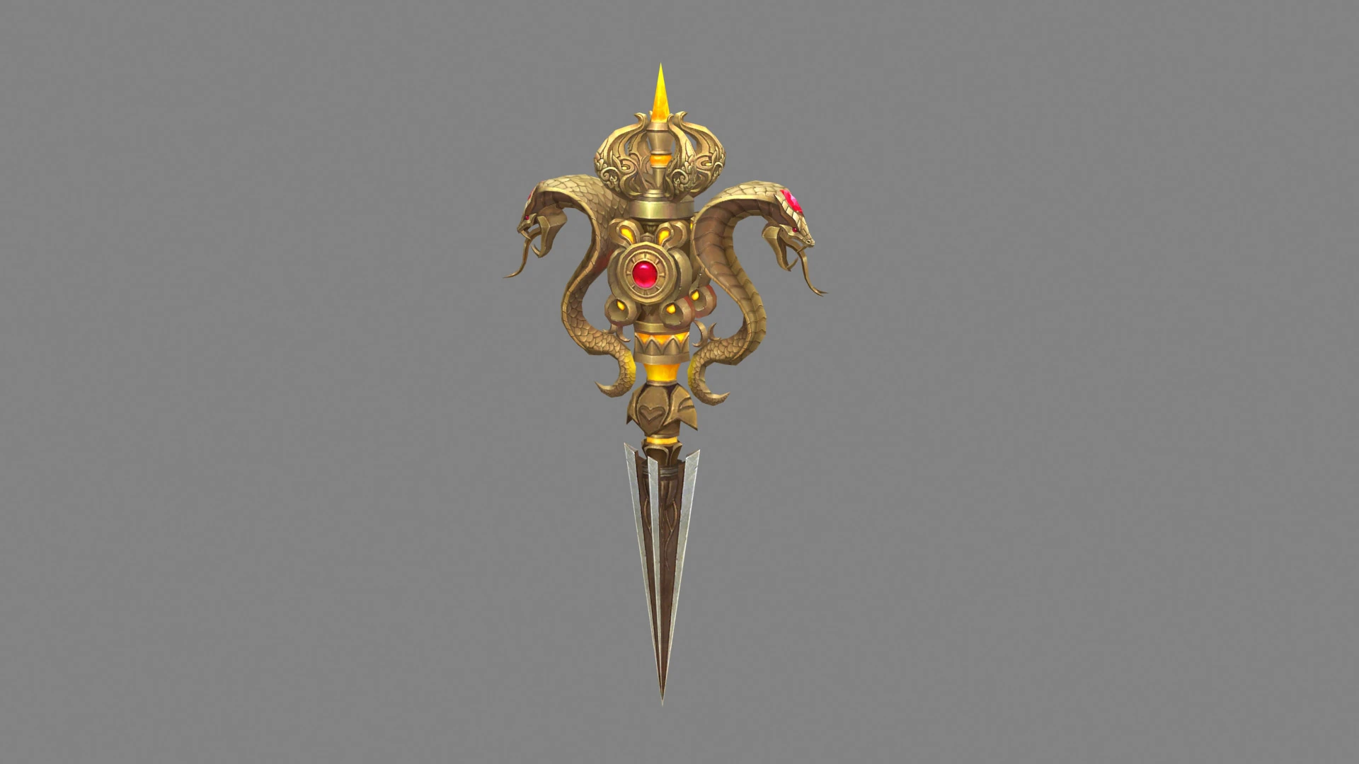 Gold Cobra Dagger - magic weapon 3D Model .c4d .max .obj .3ds .fbx .stl .blend 