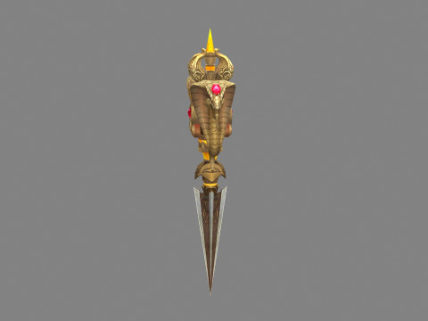 Gold Cobra Dagger - magic weapon 3D Model