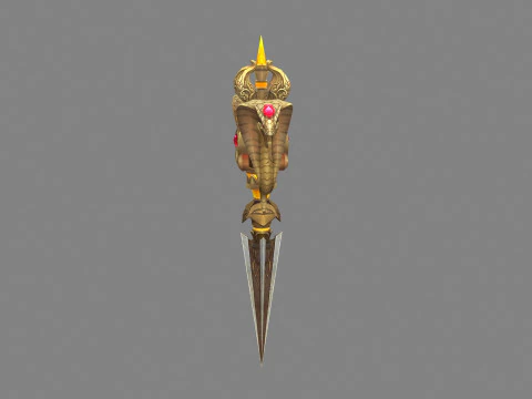 Gold Cobra Dagger - magic weapon 3D Model