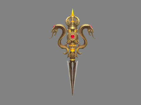 Gold Cobra Dagger - magic weapon 3D Model
