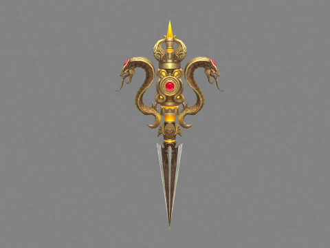 Gold Cobra Dagger - magic weapon 3D Model