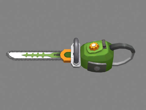 Cartoon chainsaw - cutting tool 3D Model