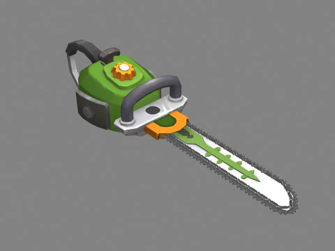 Cartoon chainsaw - cutting tool 3D Model