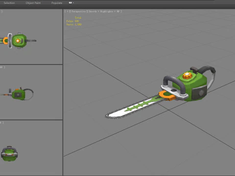 Cartoon chainsaw - cutting tool 3D Model