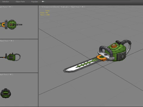 Cartoon chainsaw - cutting tool 3D Model