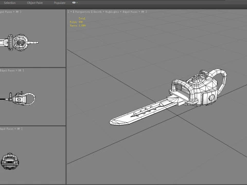 Cartoon chainsaw - cutting tool 3D Model