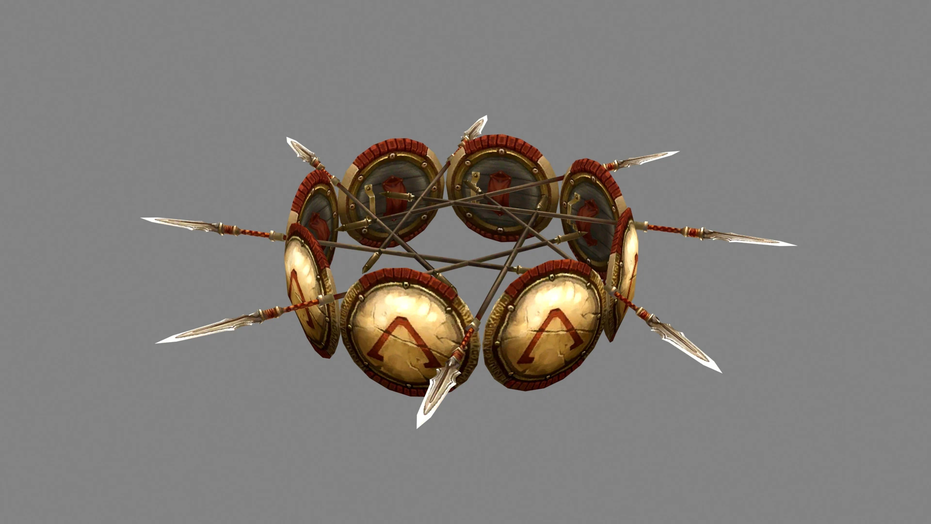 Efensive formation composed of shields 3D Model .c4d .max .obj .3ds .fbx .stl .blend