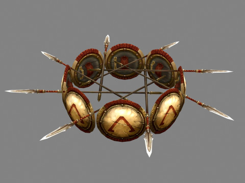 Efensive formation composed of shields 3D Model