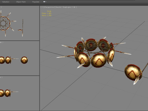 Efensive formation composed of shields 3D Model