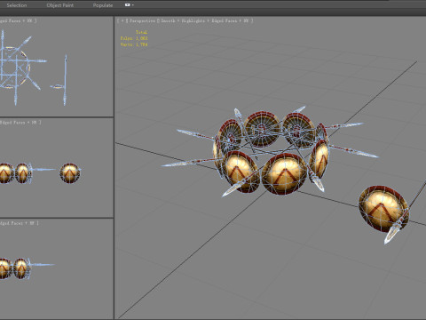 Efensive formation composed of shields 3D Model