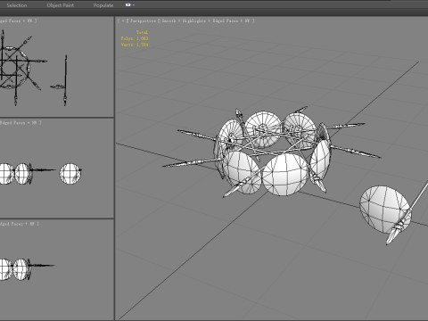 Efensive formation composed of shields 3D Model
