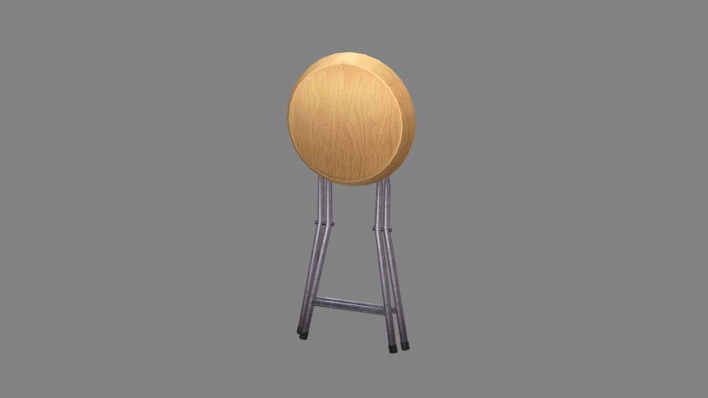 Folding stool as a weapon - seat 3D Model .c4d .max .obj .3ds .fbx .stl .blend 