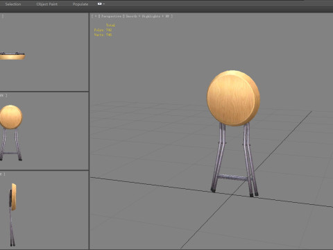 Folding stool as a weapon - seat 3D Model