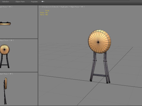 Folding stool as a weapon - seat 3D Model