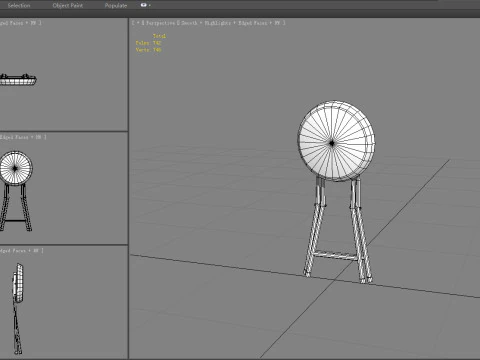 Folding stool as a weapon - seat 3D Model
