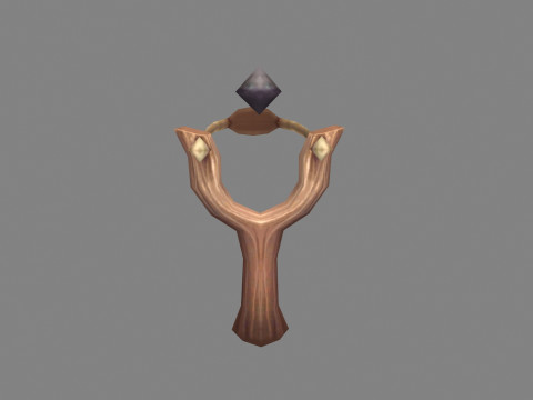 Cartoon wooden slingshot 3D Model