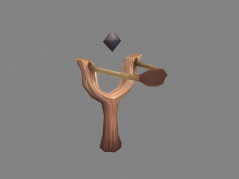 Cartoon wooden slingshot 3D Model