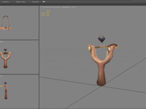 Cartoon wooden slingshot 3D Model