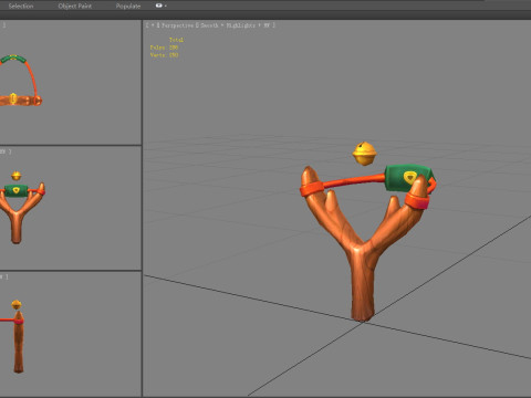 Cartoon christmas slingshot 3D Model