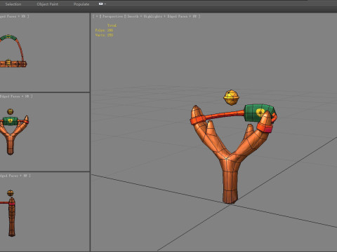 Cartoon christmas slingshot 3D Model
