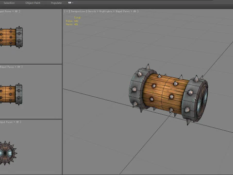 Game Trap - Cartoon Rolling Wood 3D Model