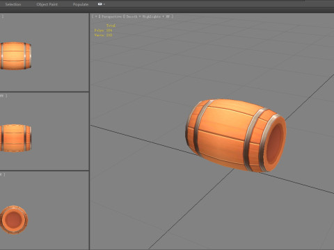 Game Trap - rolling barrel - wine barrel 3D Модель