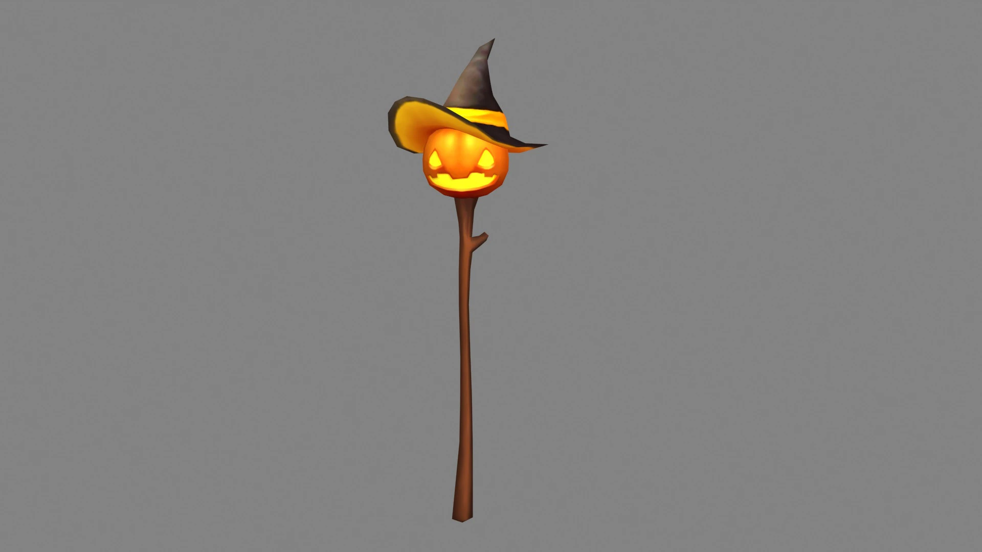 Cartoon pumpkin magic wand 3D Model .c4d .max .obj .3ds .fbx .stl .blend