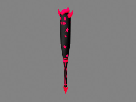 Cartoon Devil Baseball Stick 3D Model