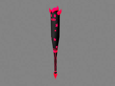 Cartoon Devil Baseball Stick 3D Model