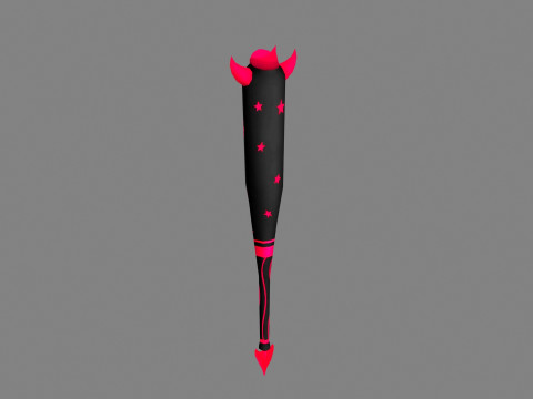 Cartoon Devil Baseball Stick 3D Model